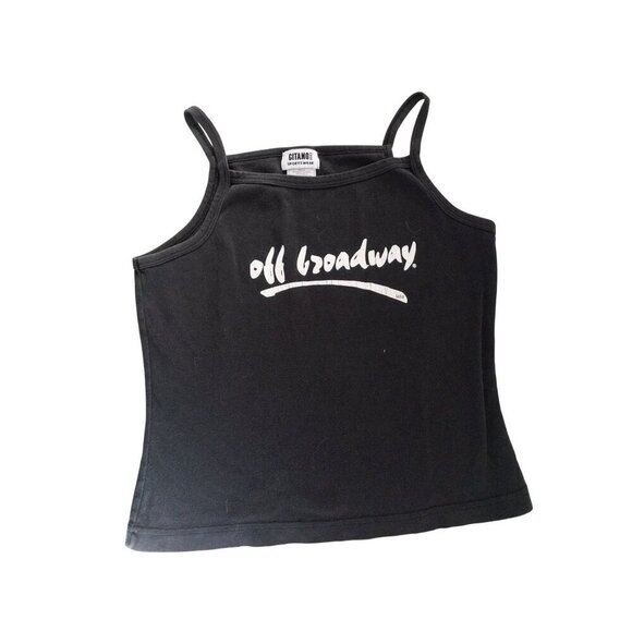 Gitano Sportswear Black "Off Broadway" Tank Top Womens L Y2K - Picture 1 of 5